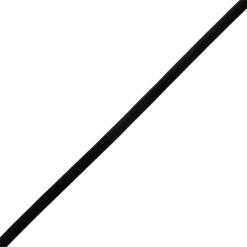 Japanese Black Rayon Velvet Ribbon - 0.25"