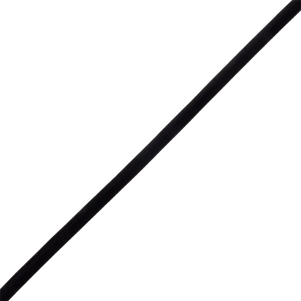 Japanese Black Rayon Velvet Ribbon - 0.25"