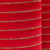 Red and Metallic Gold Striped Elastic Trim - 3"