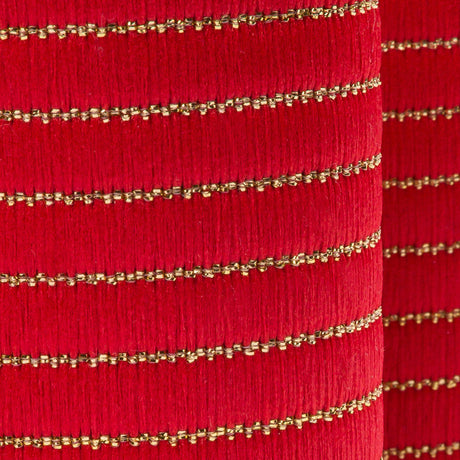 Red and Metallic Gold Striped Elastic Trim - 3"