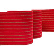 Red and Metallic Gold Striped Elastic Trim - 3"