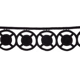Black Big Circles Venise Lace Trim - 2.5"