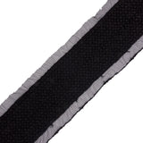 Black Little Circles Wool Embroidered Lace Trim on Mesh Ground - 2.375"
