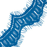 Blue Scalloped Lace Trim with Eyelash Fringe - 1.875"