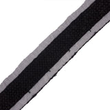 Black Little Circles Wool Embroidered Lace Trim on Mesh Ground - 1.375"
