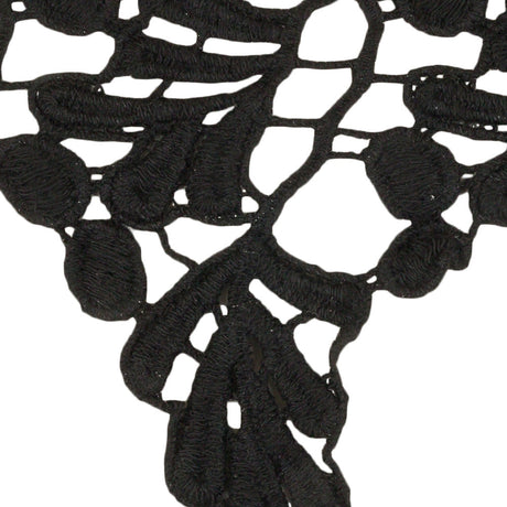 Black Leaves and Berries Lace Trim - 5"