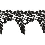 Black Leaves and Berries Lace Trim - 5"