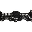 Black 3D Flowers Scalloped Crochet Lace Trim - 3.25"