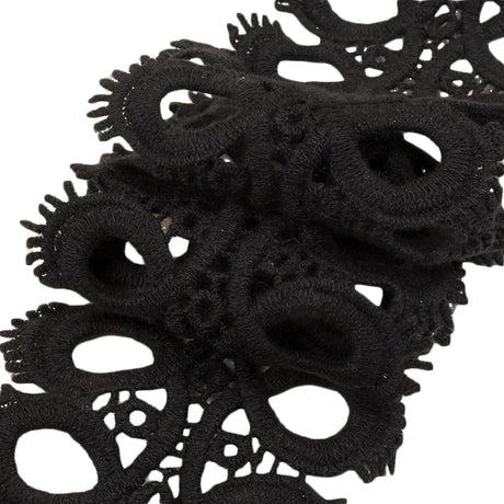 Black Circles and Loop de Loops Lace Trim - 3"
