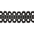 Black Circles and Loop de Loops Lace Trim - 3"