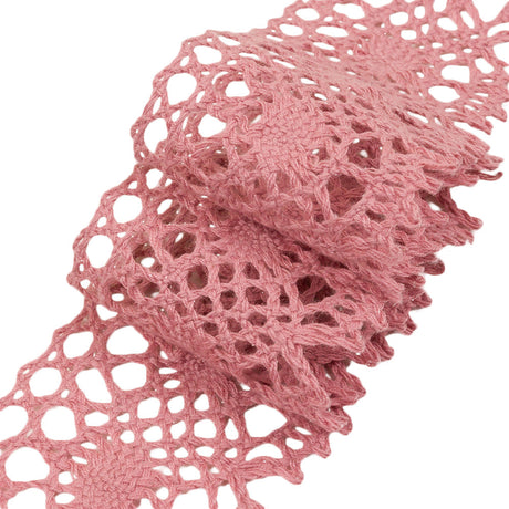 Dusty Rose Scalloped Classic Crochet Lace Trim - 2"