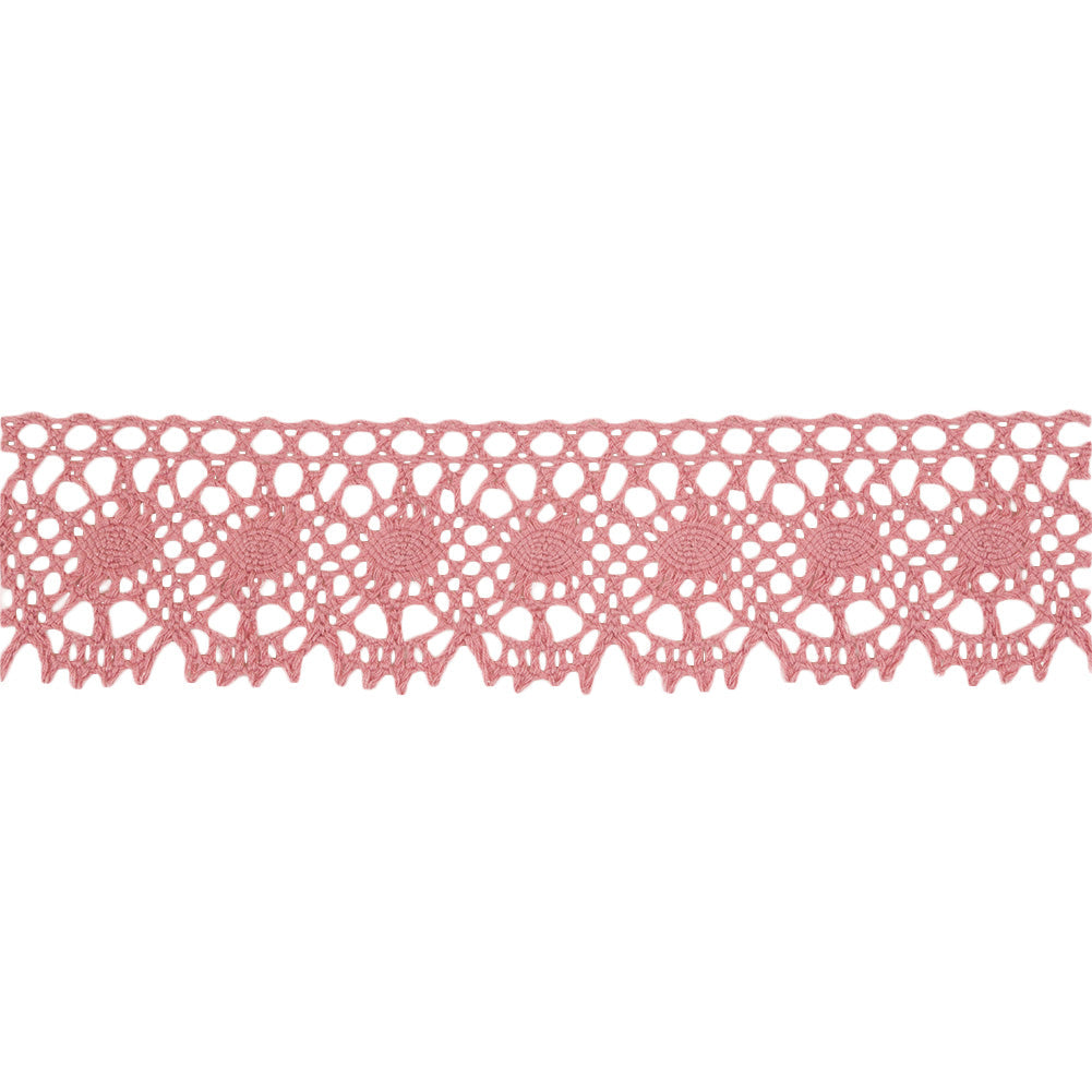 Dusty Rose Scalloped Classic Crochet Lace Trim - 2"