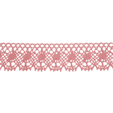 Dusty Rose Scalloped Classic Crochet Lace Trim - 2"