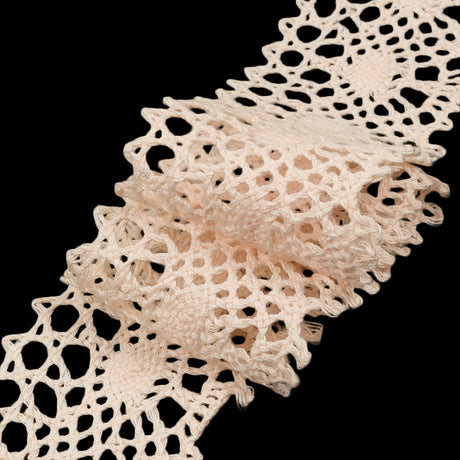 Pale Peach Scalloped Classic Crochet Lace Trim - 2"