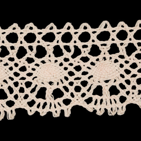 Pale Peach Scalloped Classic Crochet Lace Trim - 2"
