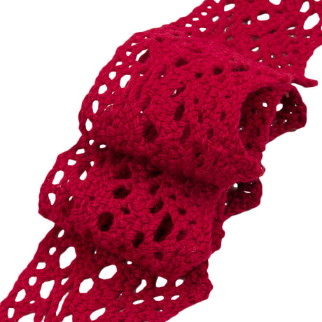 Cranberry Picot Arches and Zig Zags Crochet Lace Trim - 1.875"