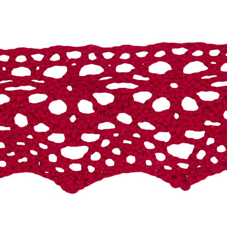 Cranberry Picot Arches and Zig Zags Crochet Lace Trim - 1.875"