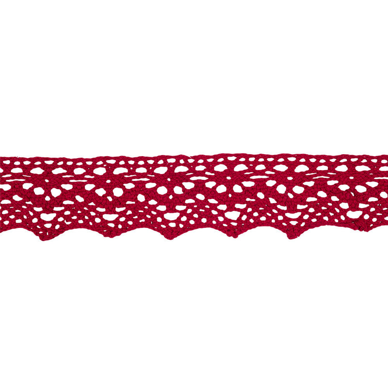 Cranberry Picot Arches and Zig Zags Crochet Lace Trim - 1.875"