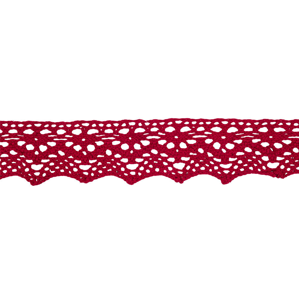 Cranberry Picot Arches and Zig Zags Crochet Lace Trim - 1.875"