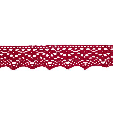 Cranberry Picot Arches and Zig Zags Crochet Lace Trim - 1.875"