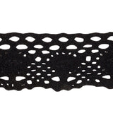 Black Lozenges and Latticework Crochet Lace Trim - 1.5"