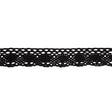 Black Lozenges and Latticework Crochet Lace Trim - 1.5"