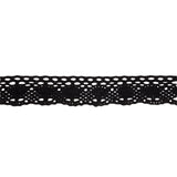 Black Lozenges and Latticework Crochet Lace Trim - 1.5"