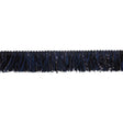 Black, Navy and White Mottled Cotton Brush Fringe Trim - 1.5"