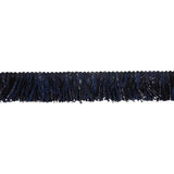 Black, Navy and White Mottled Cotton Brush Fringe Trim - 1.5"