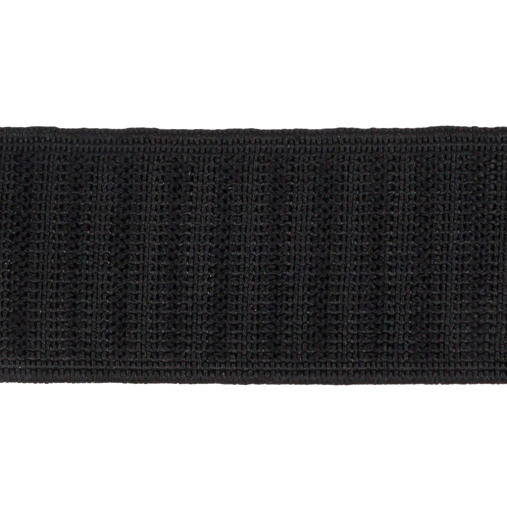 Black Ribbed Elastic Trim - 1.375"
