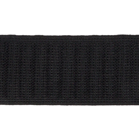 Black Ribbed Elastic Trim - 1.375"