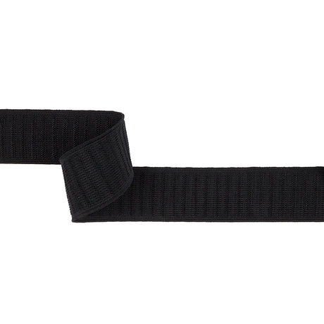 Black Ribbed Elastic Trim - 1.375"
