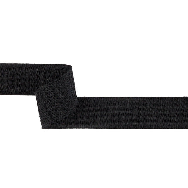 Black Ribbed Elastic Trim - 1.375"