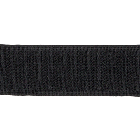 Black Ribbed Elastic Trim - 1"