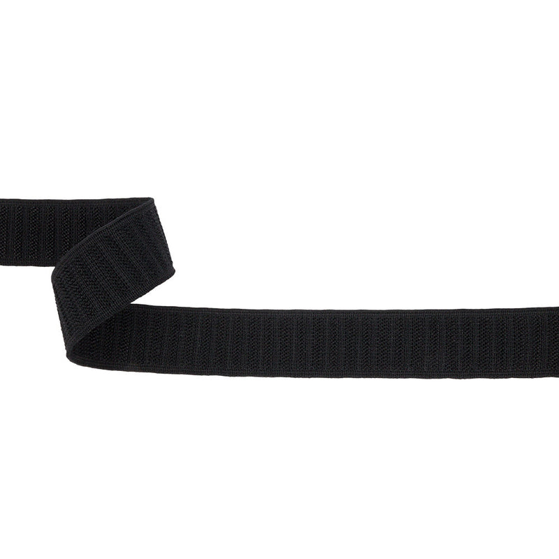 Black Ribbed Elastic Trim - 1"