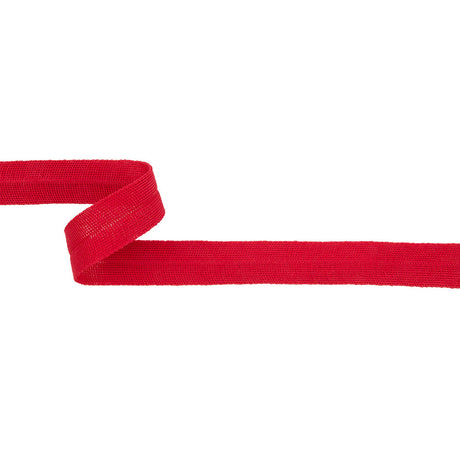 Red Cotton Knit Foldover Trim - 0.875"