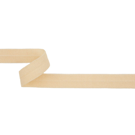 Beige Cotton Knit Foldover Trim - 0.875"