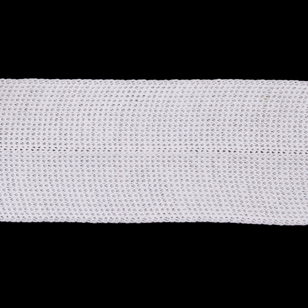 White Cotton Knit Foldover Trim - 1.25"