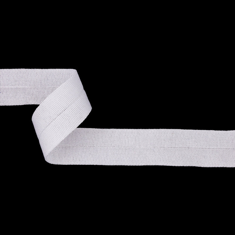 White Cotton Knit Foldover Trim - 1.25"