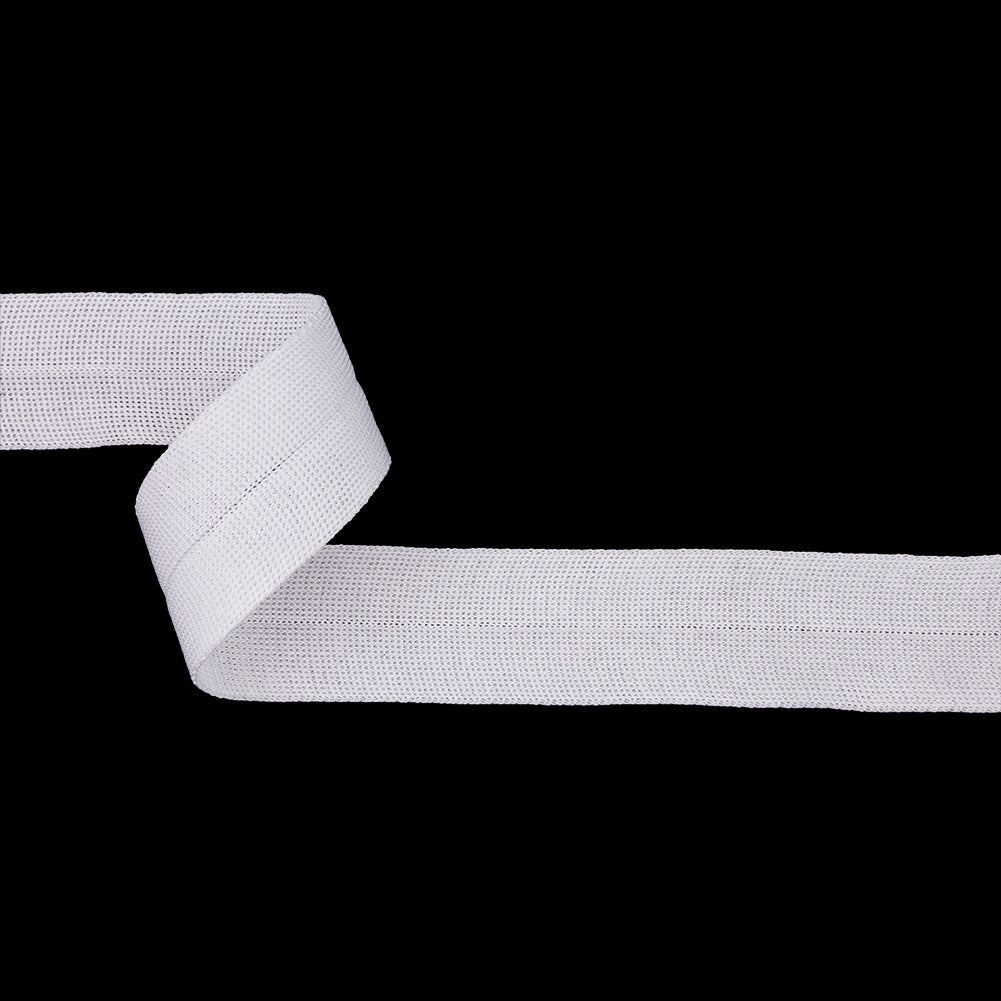 White Cotton Knit Foldover Trim - 1.25"