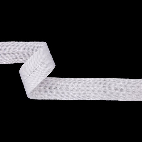 White Cotton Knit Foldover Trim - 1.25"
