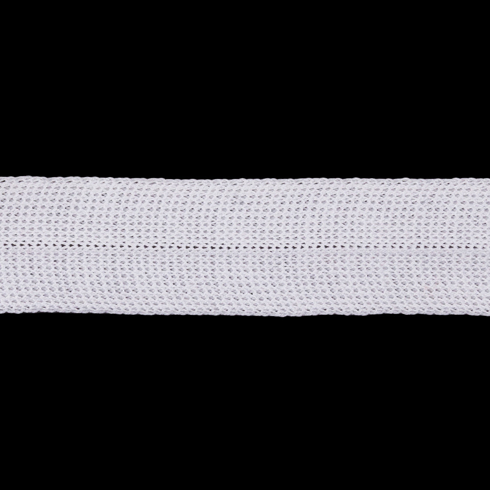 White Cotton Knit Foldover Trim - 0.875"