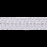 White Cotton Knit Foldover Trim - 0.875"