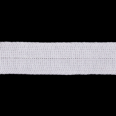 White Cotton Knit Foldover Trim - 0.875"