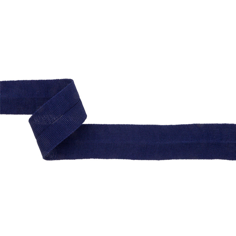 Navy Cotton Knit Foldover Trim - 1.25"