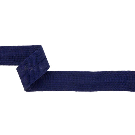 Navy Cotton Knit Foldover Trim - 1.25"