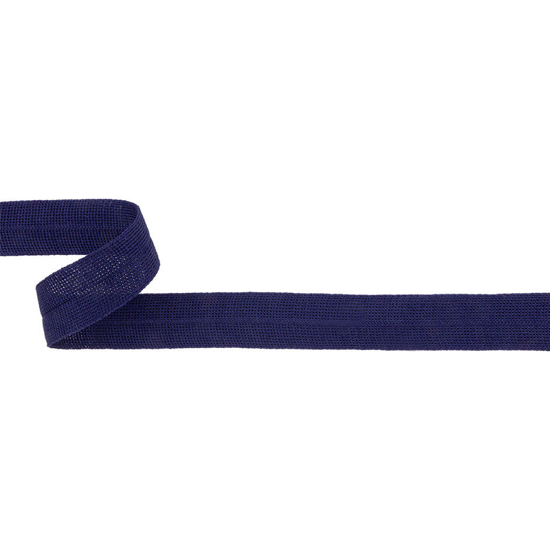 Navy Cotton Knit Foldover Trim - 0.875"