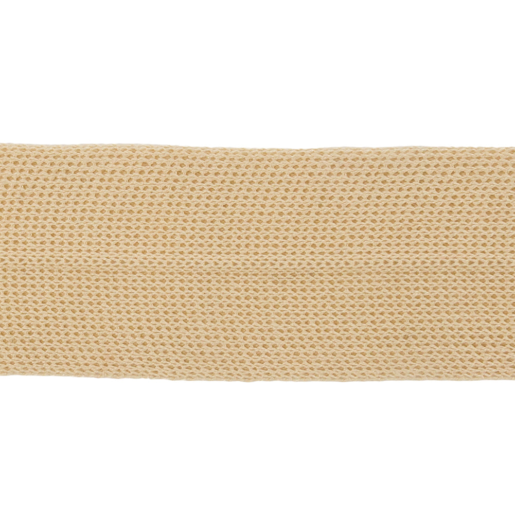 Khaki Cotton Knit Foldover Trim - 1.25"