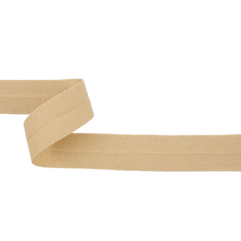 Khaki Cotton Knit Foldover Trim - 1.25"