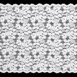Shimmering White Floral Stretch Lace Trim with Scalloped Edges - 11.25"